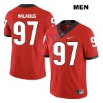 Men's Georgia Bulldogs NCAA #97 Tyler Malakius Nike Stitched Red Legend Authentic College Football Jersey ZWI0554YJ